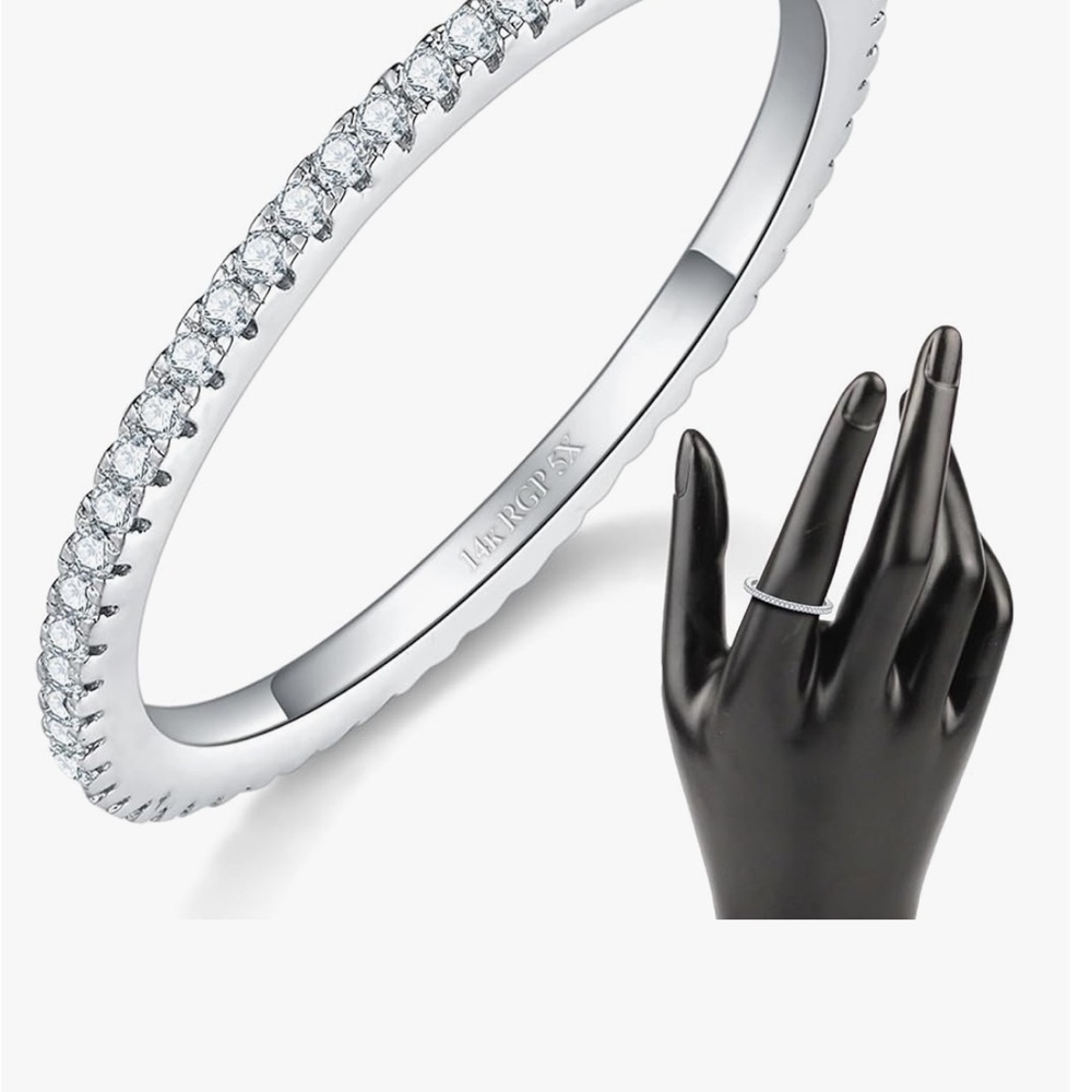 1.5 mm silver gold plated ring size 4 stacking ring